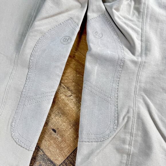 OVATION Riding Pants Tights Knee Inseam Patches Horseback Equestrian Tan 26R - Picture 9 of 15